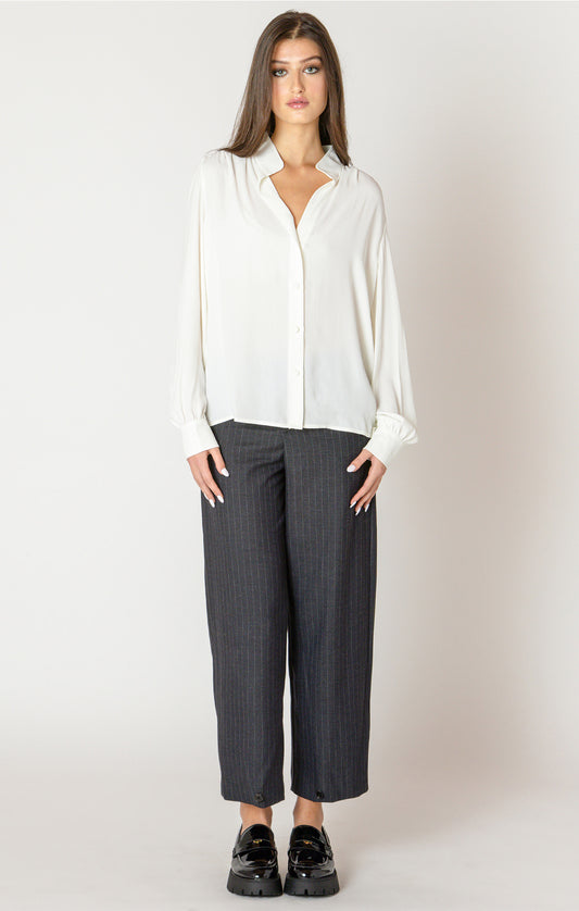 Black Tape Button Hem Pant