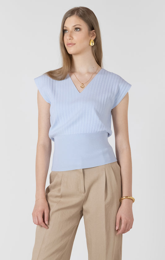 Black Tape Pleat Lightweight Effect Sweater