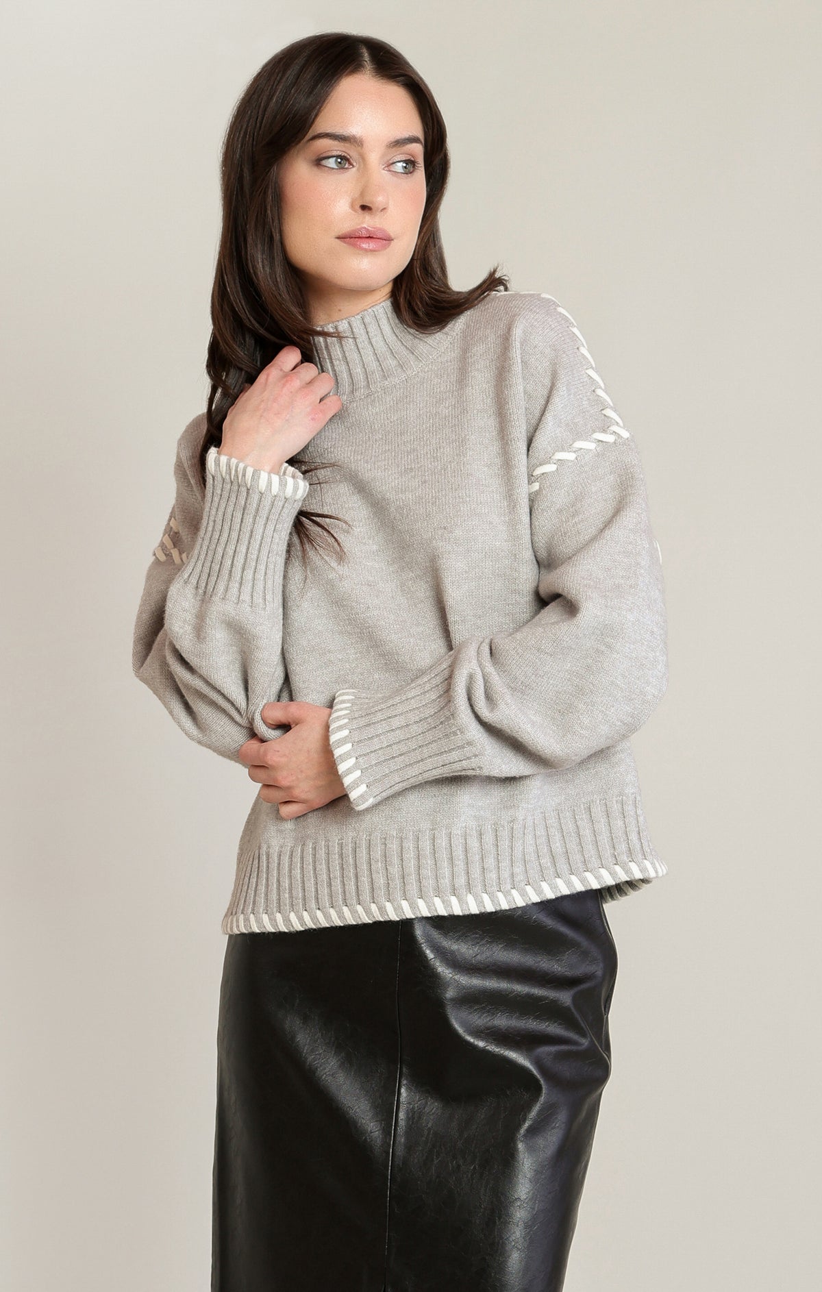 Black Tape Stitch Turtle Neck Sweater