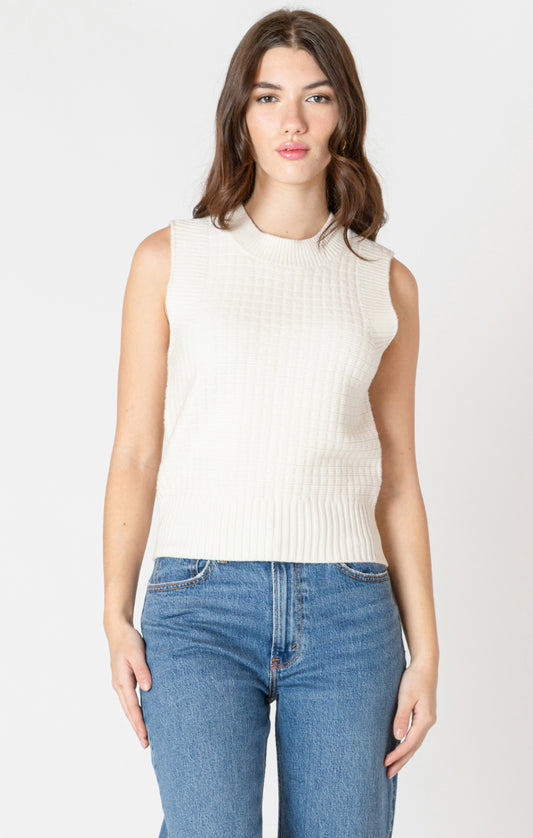 Black Tape Textured Stitch Sweater Tank