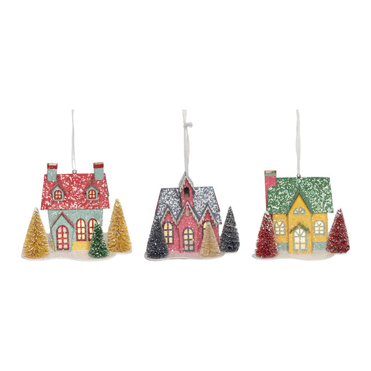 Boho Christmas Houses Ornament