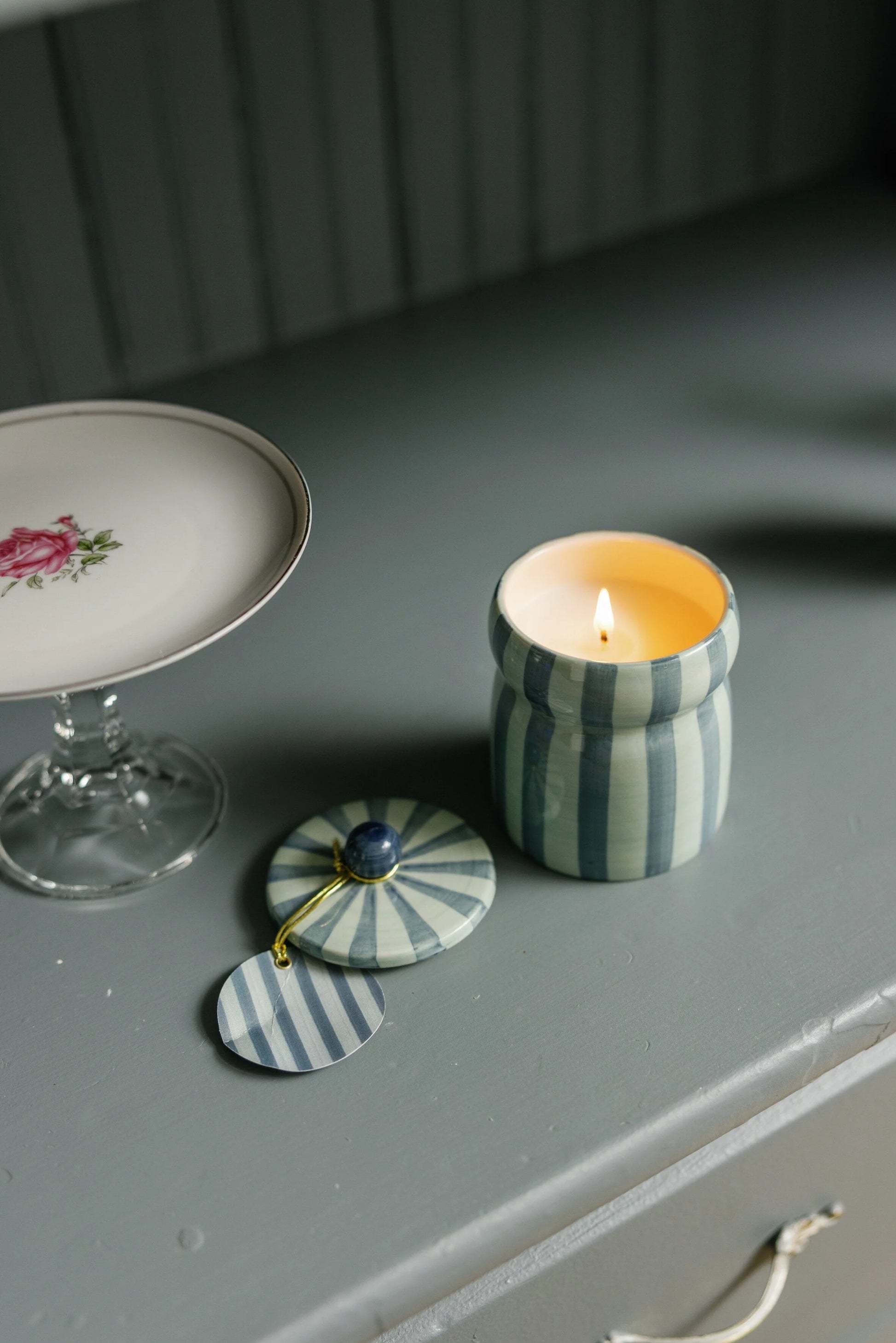 Cabana Blue & Navy Candle - Warm Cider