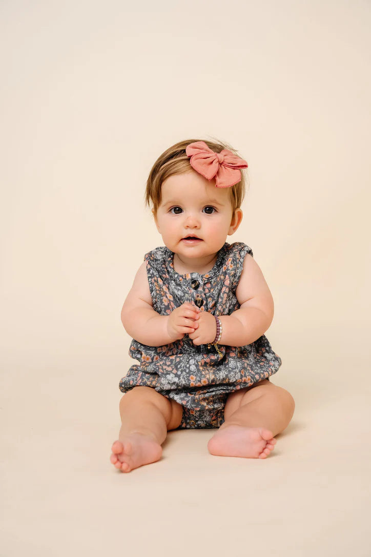 Cloud Muslin Heirloom Bow - Rose Headband