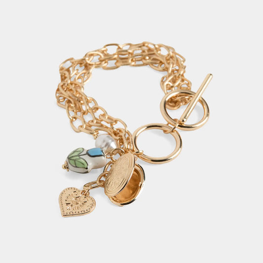 Charming Blossom T-Bar Locket Bracelet