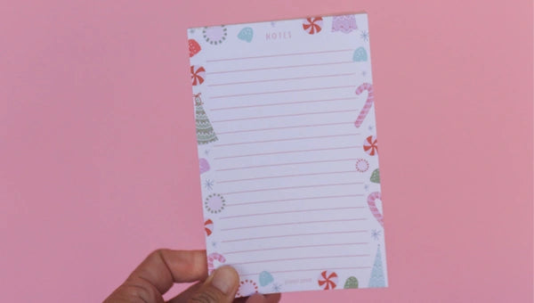 Christmas Trees & Candy 4×6 Notepad