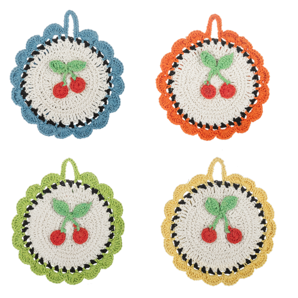 Crochet Cherry Table Trivet