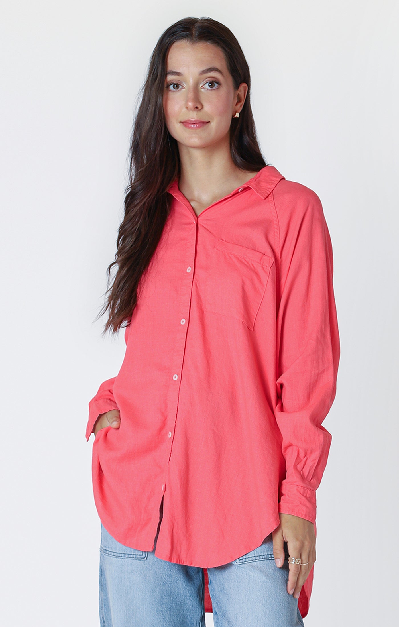 Dex Button Front Blouse