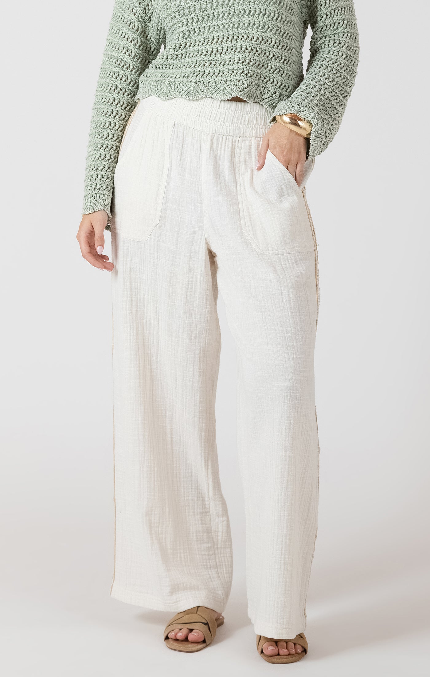 Dex Crochet Trim Wide Leg Pant