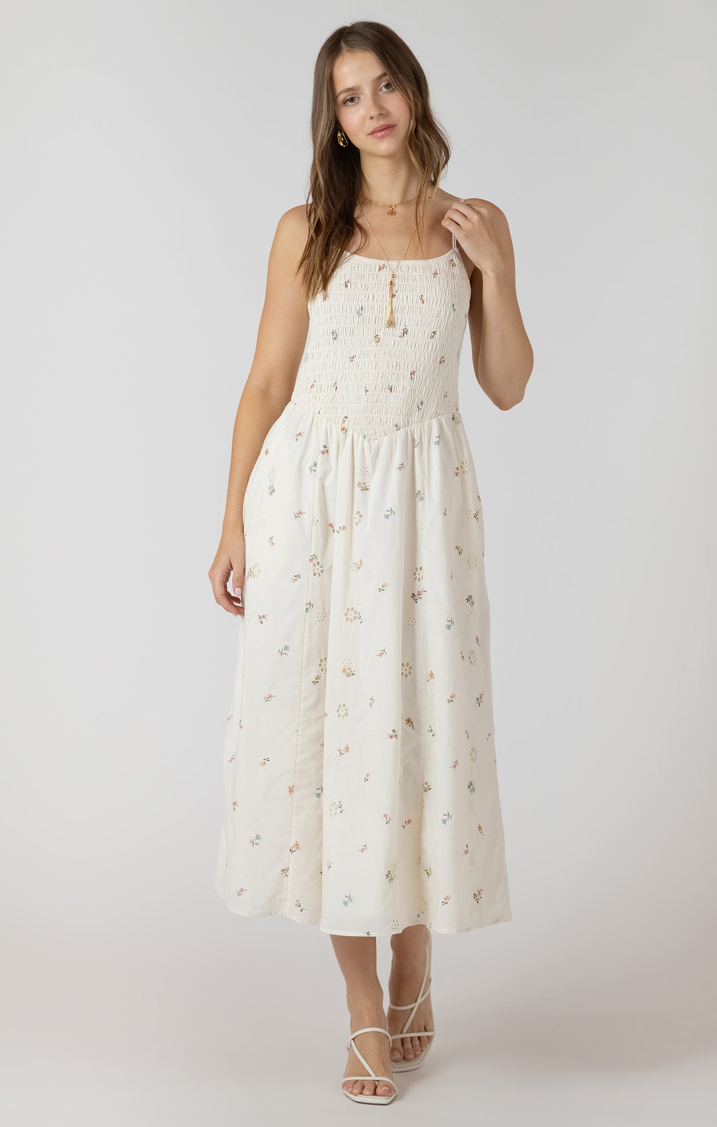 Dex Smocked Midi Dress