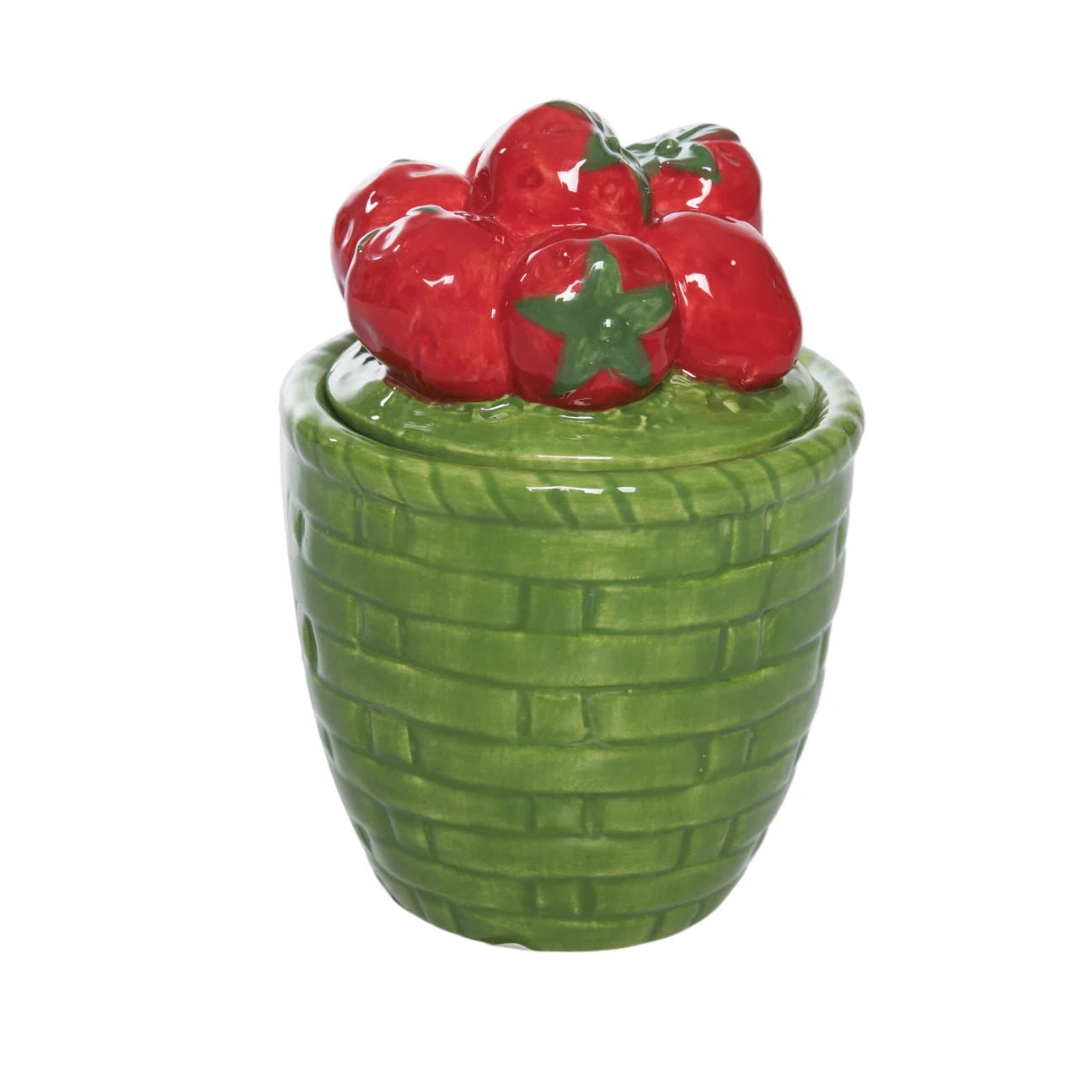 Dolomite Strawberries In Basket Jar With Lid