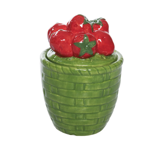 Dolomite Strawberries In Basket Jar With Lid