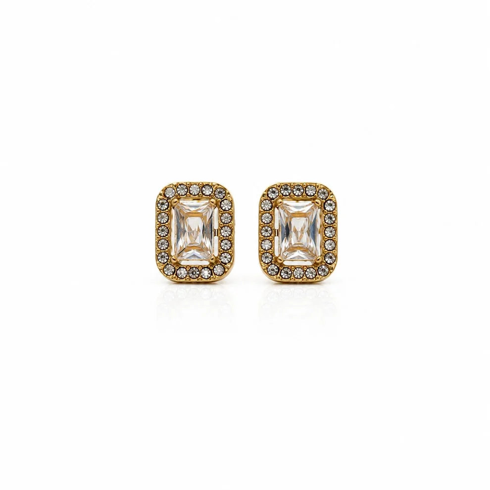Athena Designs CZ Rectangle Earrings