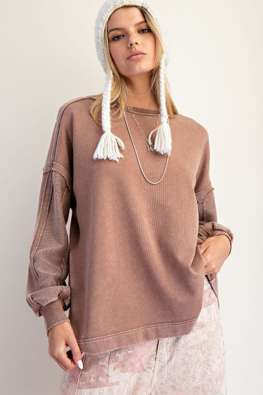 Easel Mineral Washed Terry Pullover