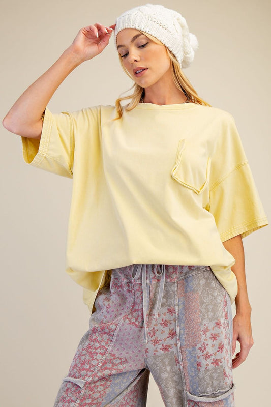 Easel Washed Cotton Jersey Boxy Tunic