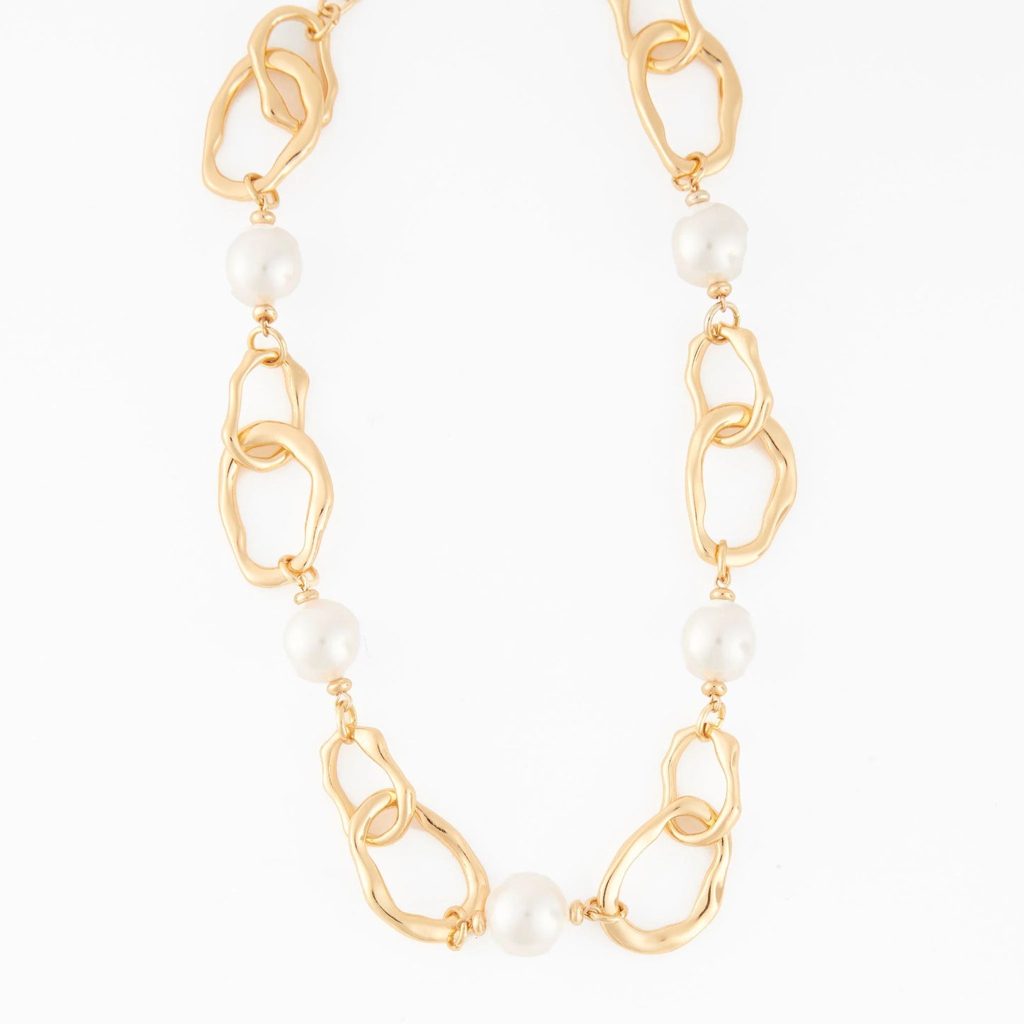 Elodie Chunky Linked Pearl Necklace