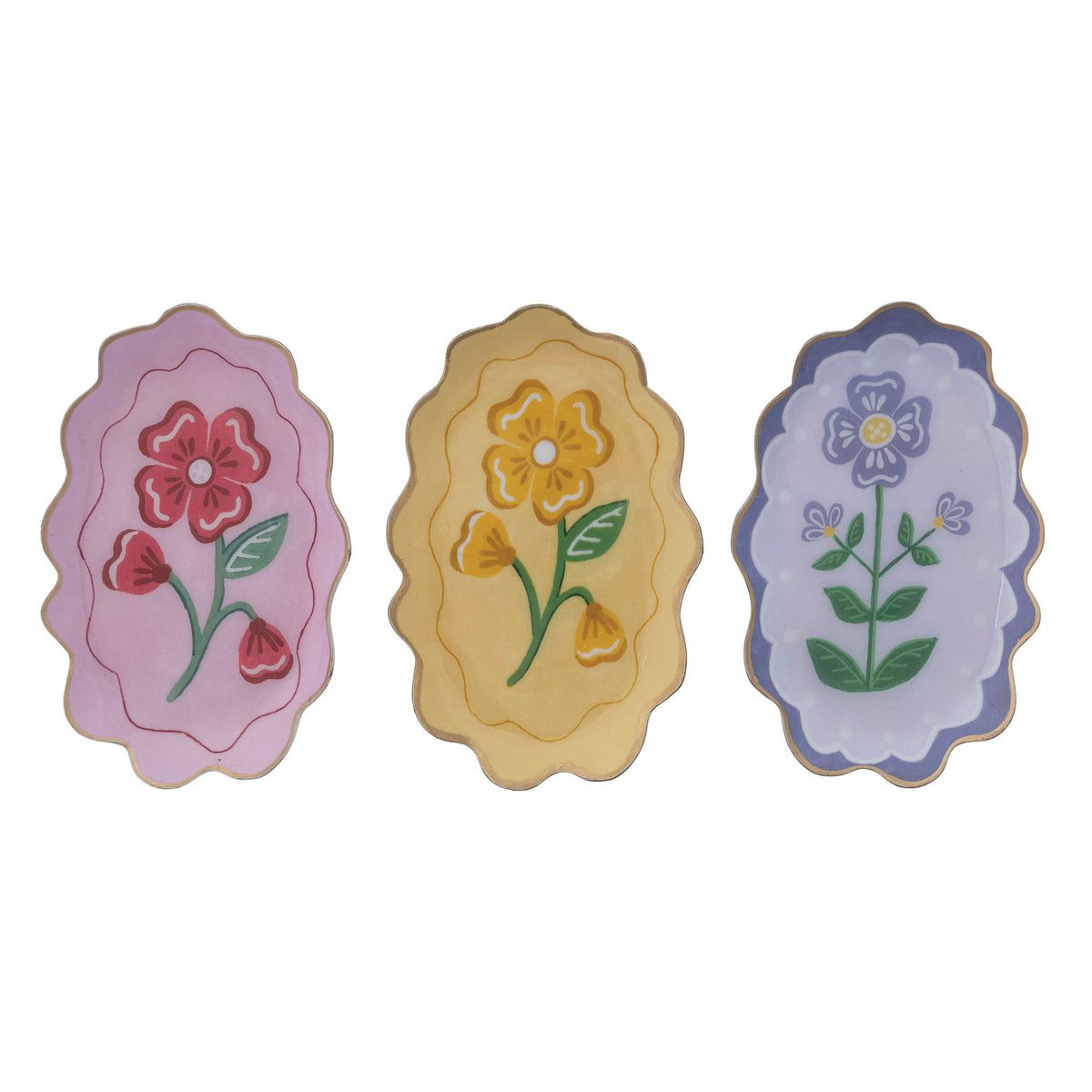 Enameled Metal Scalloped Tray
