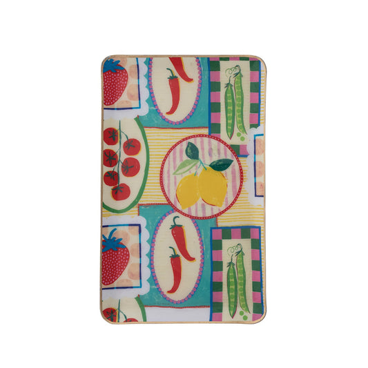 Enameled Metal Tray With Fruits/Vegetables