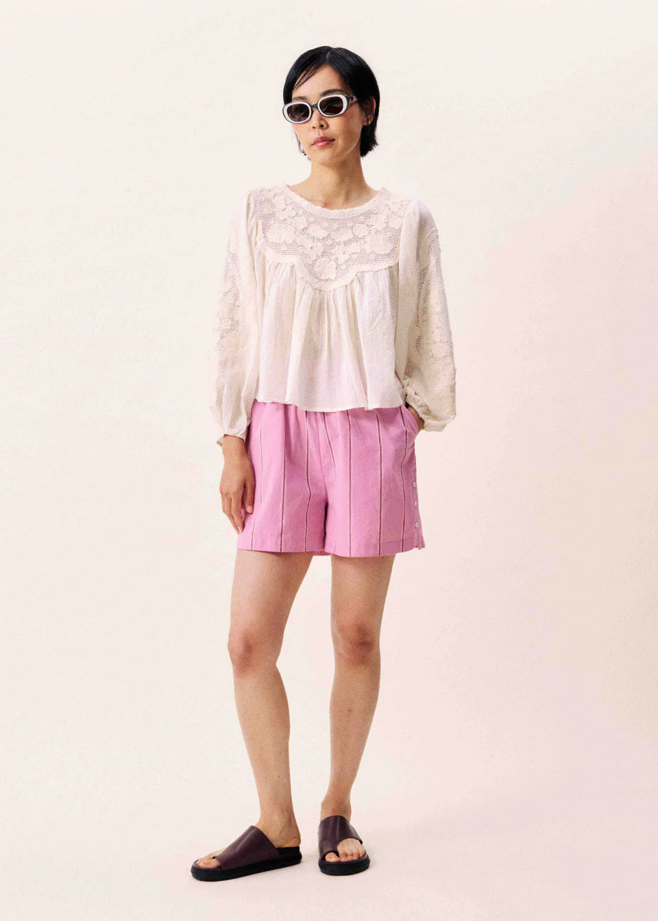 FRNCH Acaste Cream Blouse