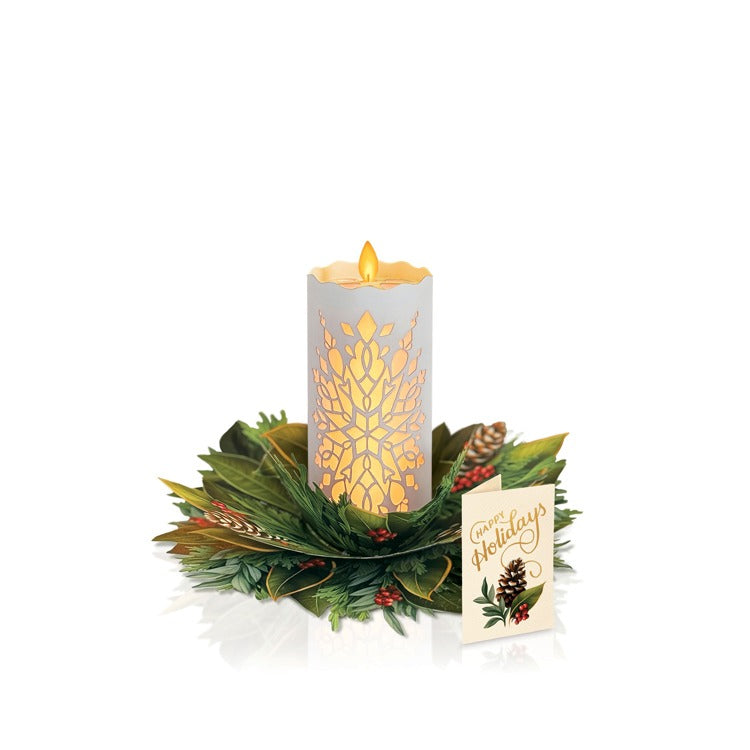FreshCut Paper Holiday Candle With Lights
