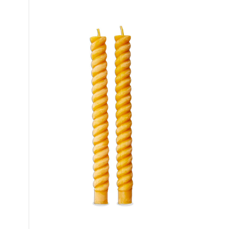 Beeswax Spiral 10" Candles Set Of 2