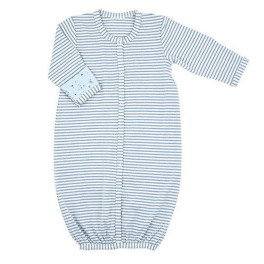 Newborn Gown - Blue Geo Stripe
