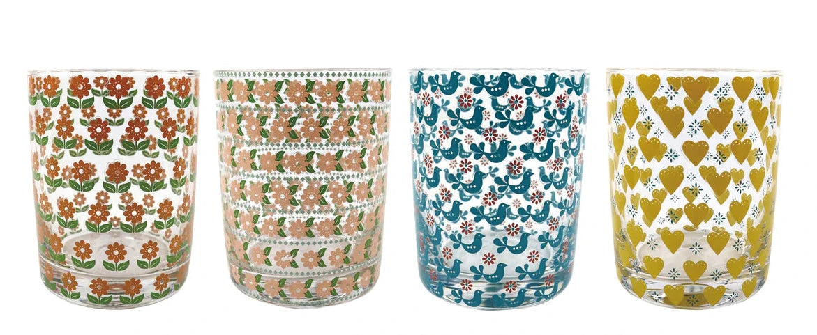 Glass Retro Juice Glasses