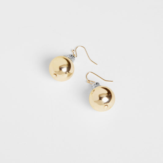 Gold Christmas Ornament Earrings