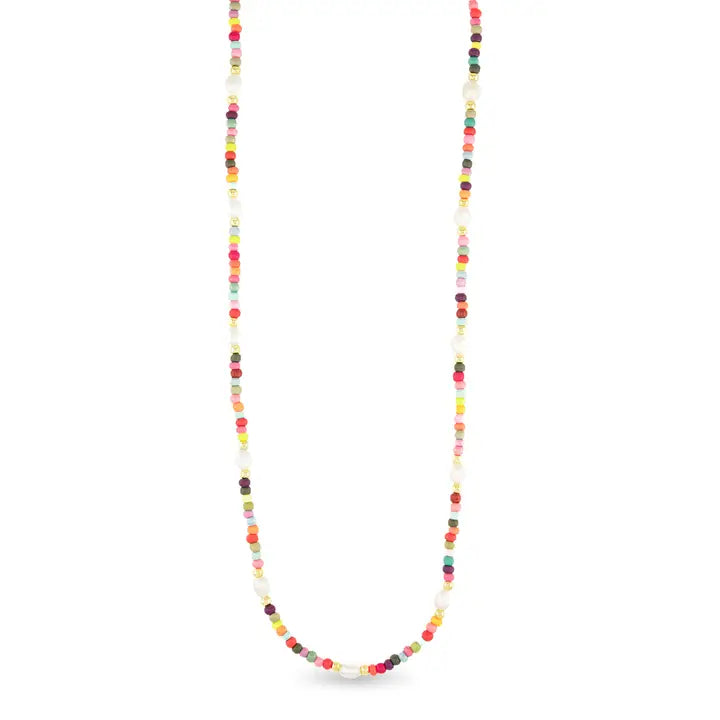 Gold Pearl Multi Bead Necklace