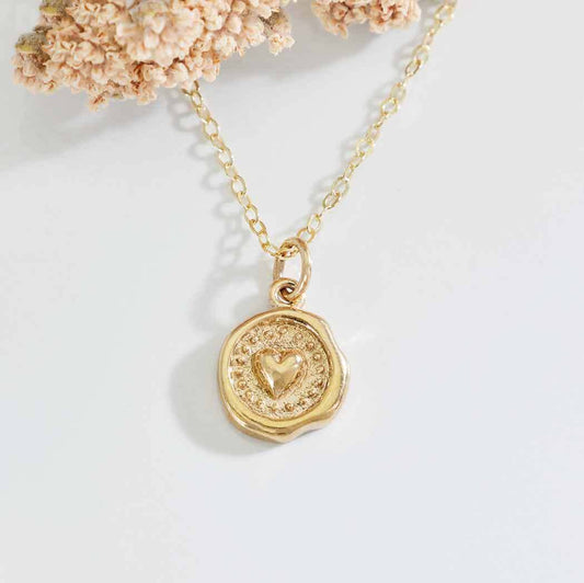 Golden Heart Seal Necklace