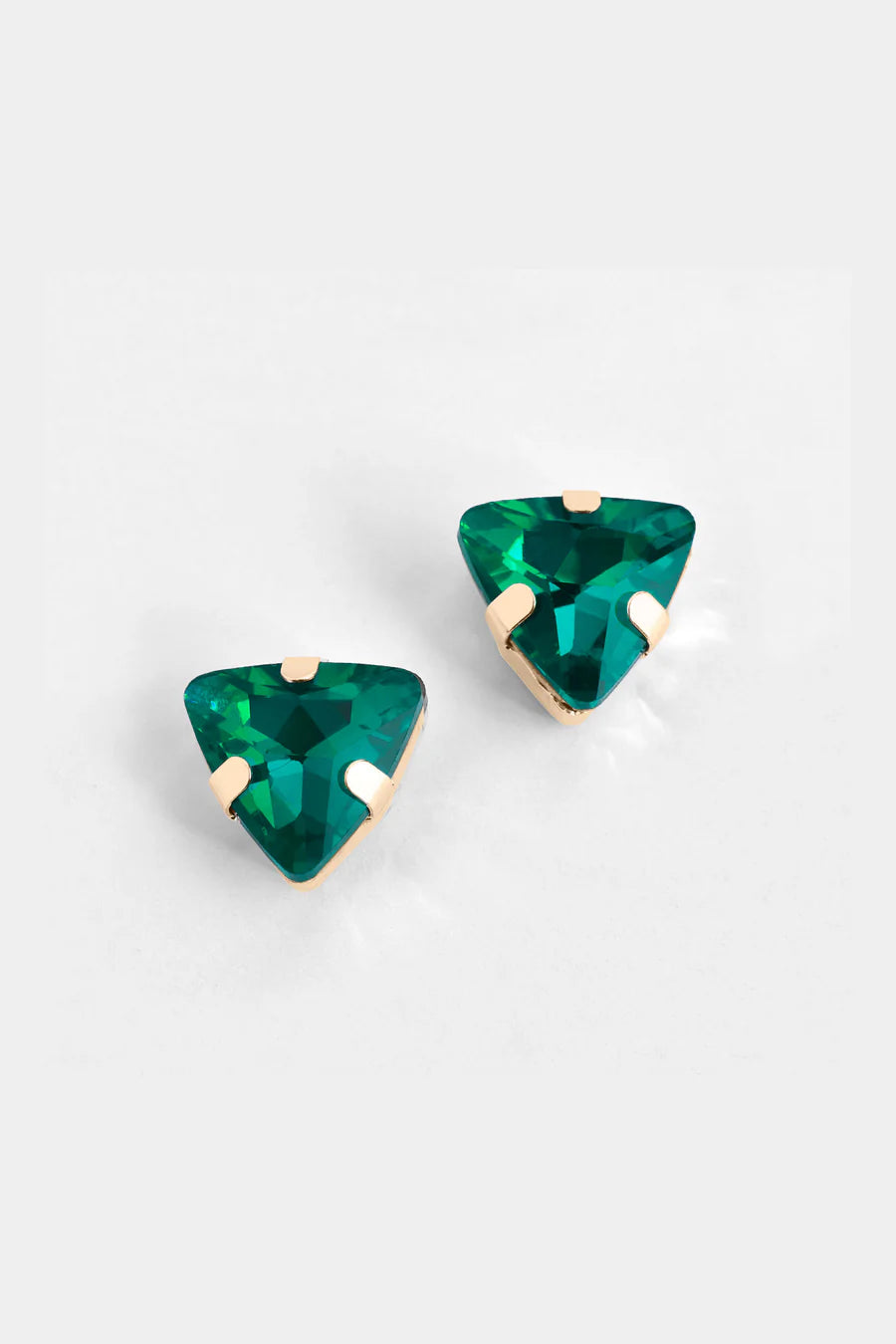 Green Triangle Jewel Stud