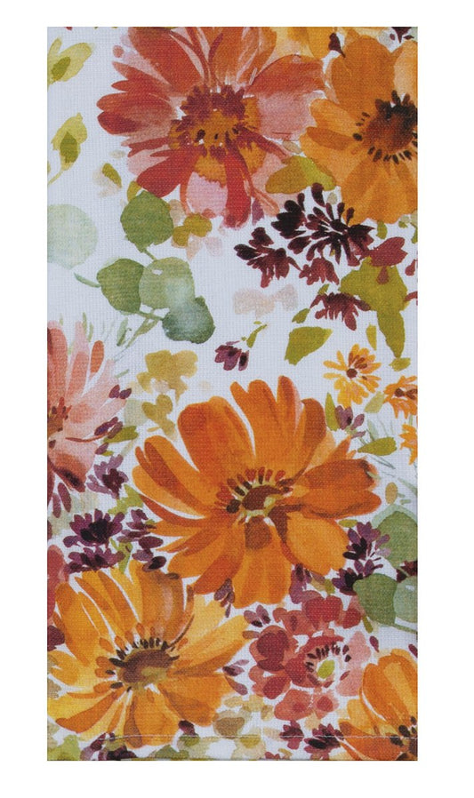 Autumn Joy Floral Toss Terry Towel