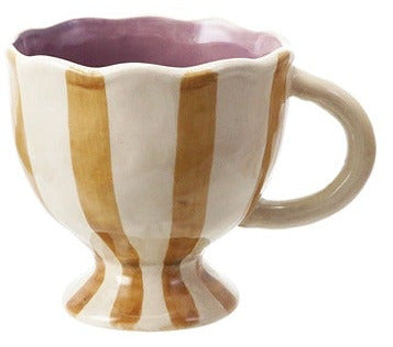 Gold Stripe Stoneware Mug
