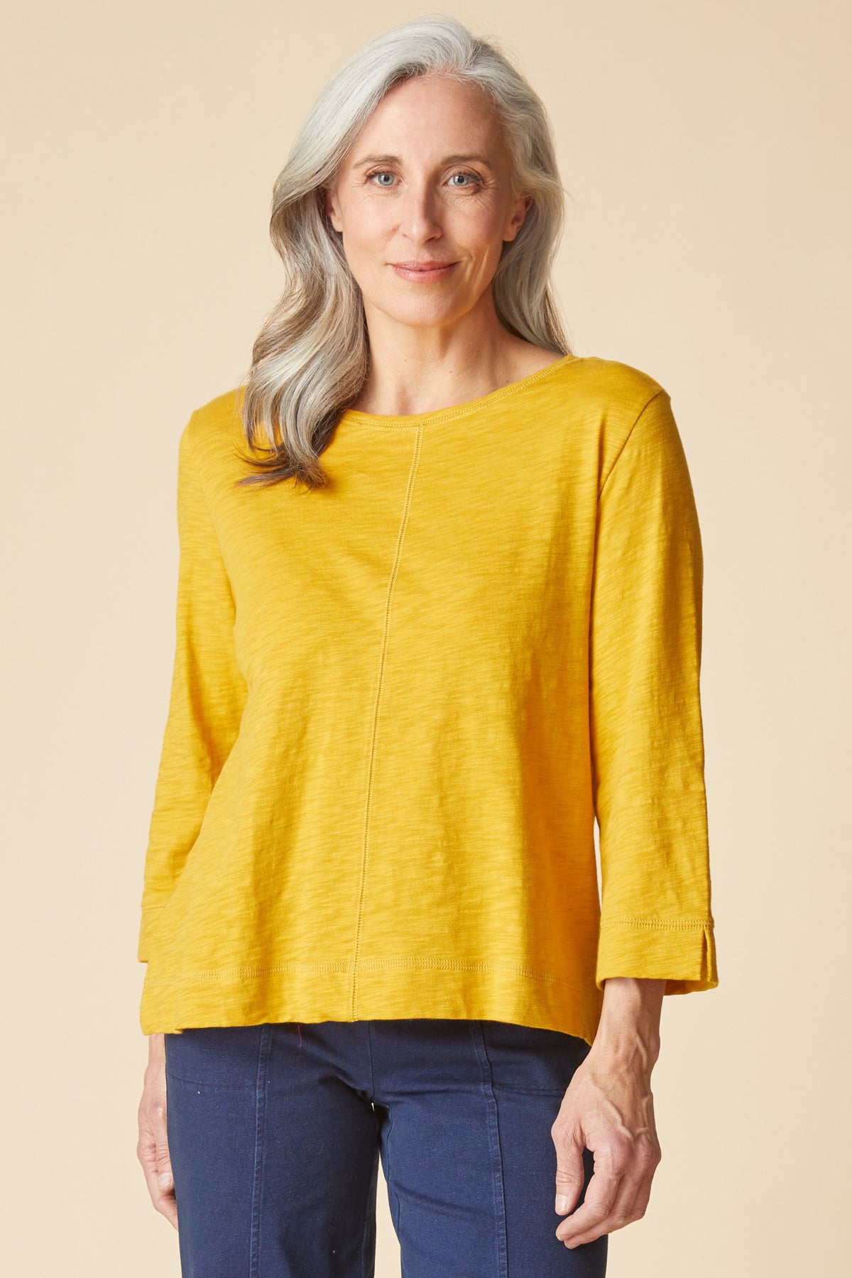 Habitat Cotton Pebble Coverstitch Boatneck Top