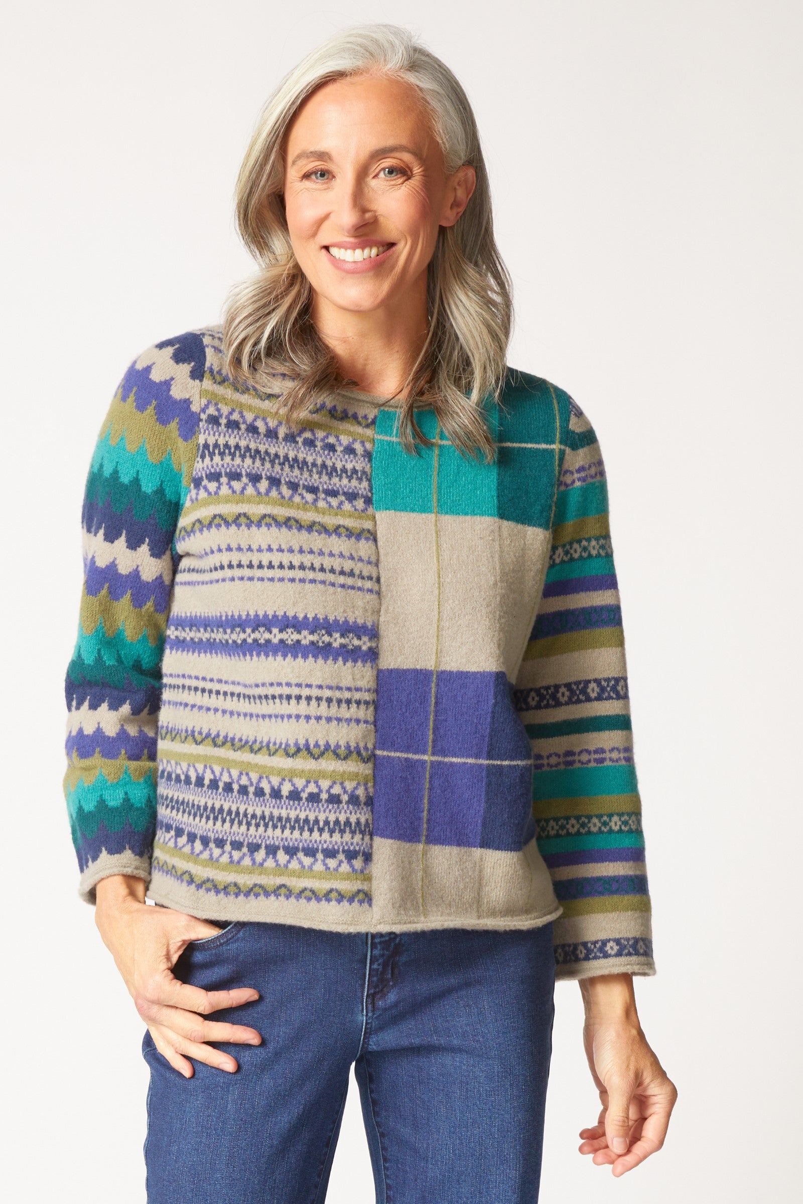 Habitat Winter Whimsy Mixed Pattern Pullover