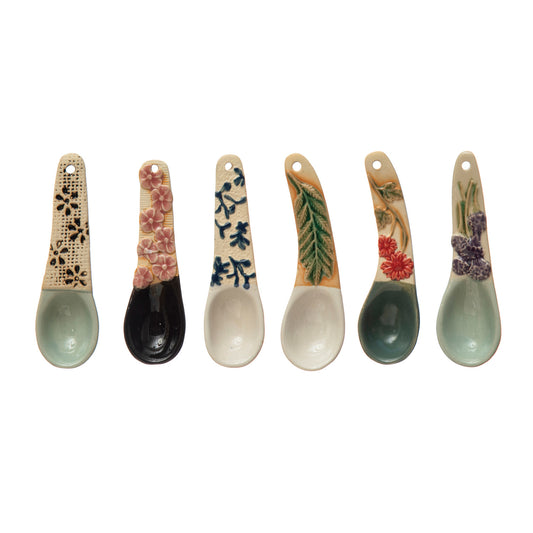 Hand-Painted Spoon with Floral Handle