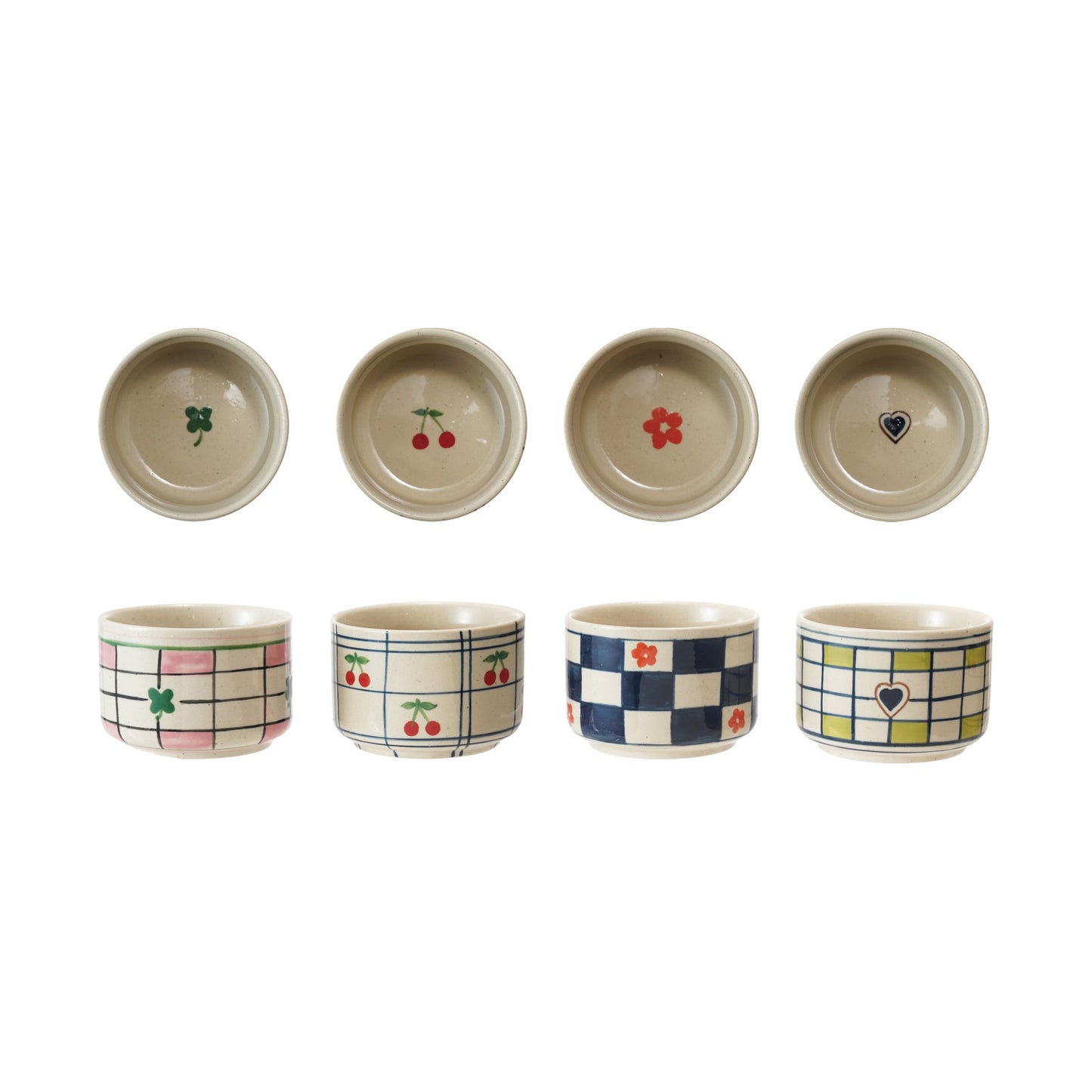 Hand-Painted Stoneware Bowl With Pattern