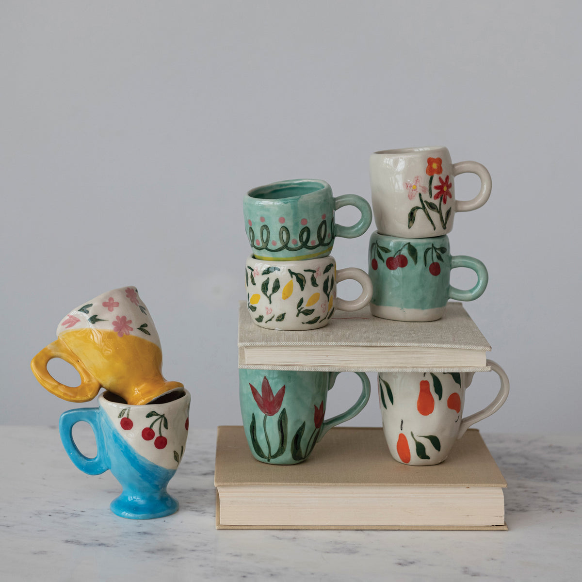 Hand-Painted Stoneware Espresso/Child's Mug