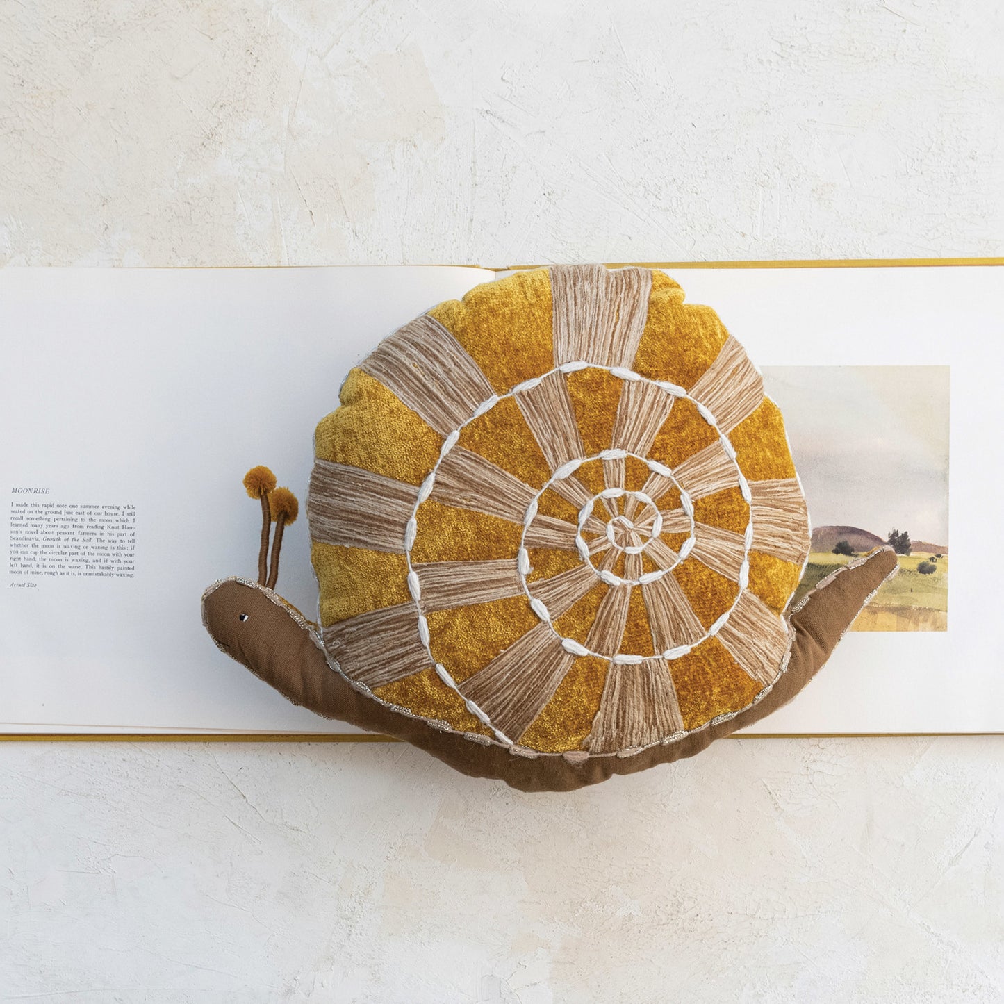 Hand-Woven Fabric Snail Shaped Pillow