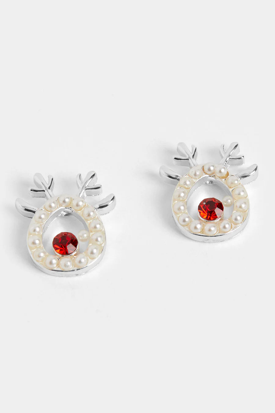 Holiday Mini Pearl Reindeer Stud Earrings