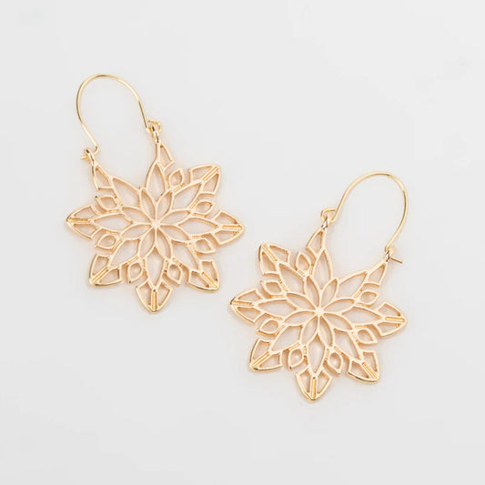 Holiday Poinsettia Filigree Earrings