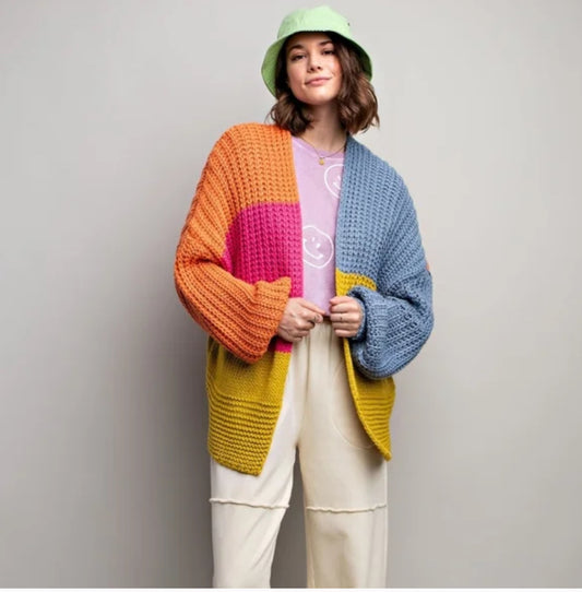 Easel Block Knitted Cardigan