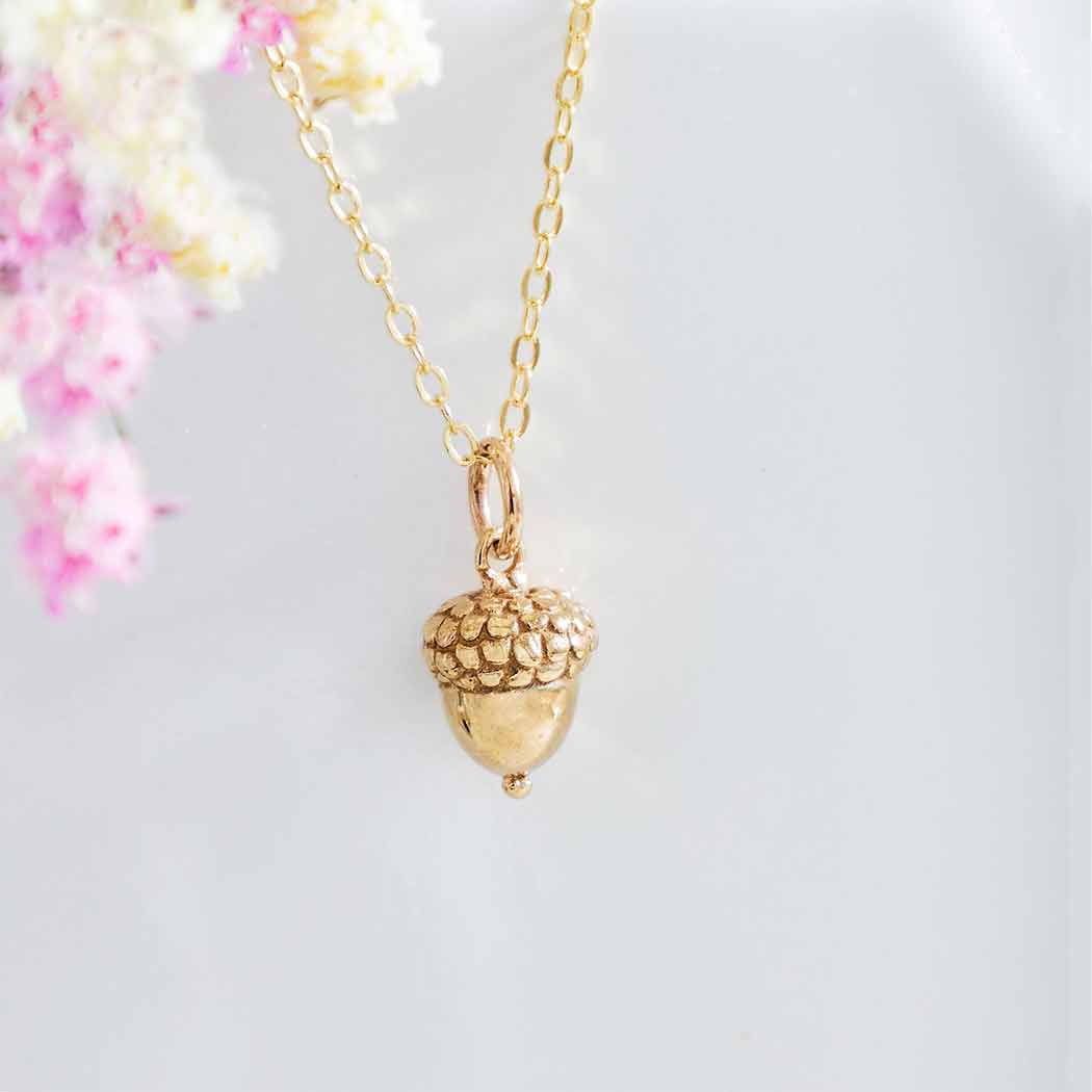Golden Acorn Necklace