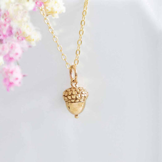 Golden Acorn Necklace