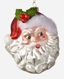 Glass Santa Ornaments