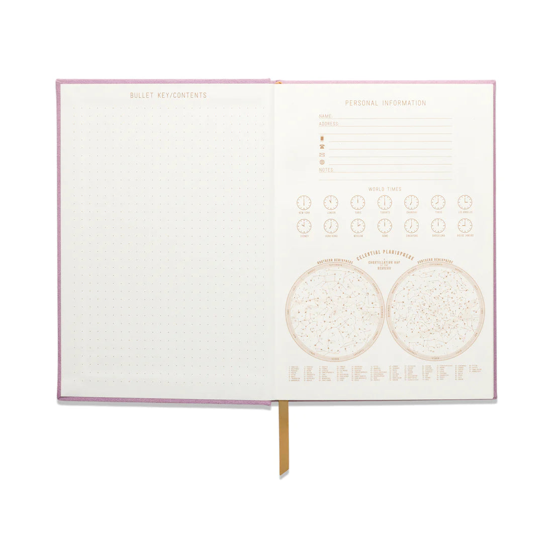 Hard Cover Suede Cloth Journal With Pocket  Lilac