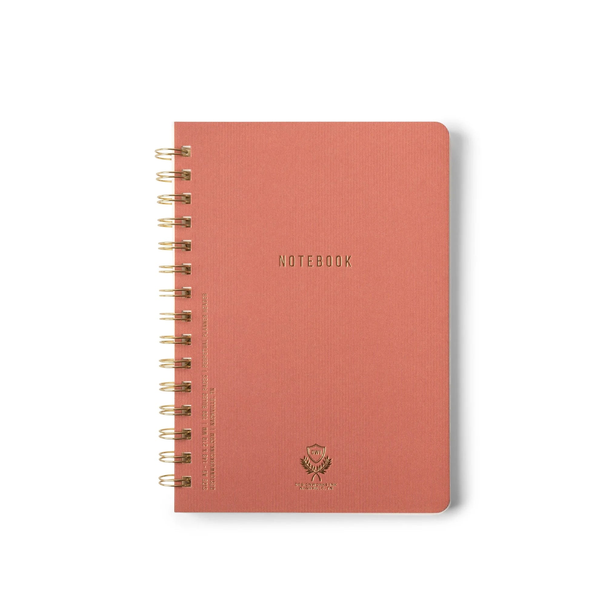 Notebook Emma Textured Paper Twin Wire Notebook - Medium Terracotta – Emma Downtown