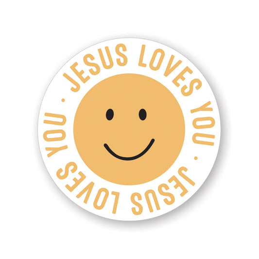 Jesus Loves You Smiley Sticker