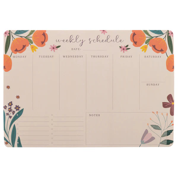 Weekly Desk Pads Sunset Floral