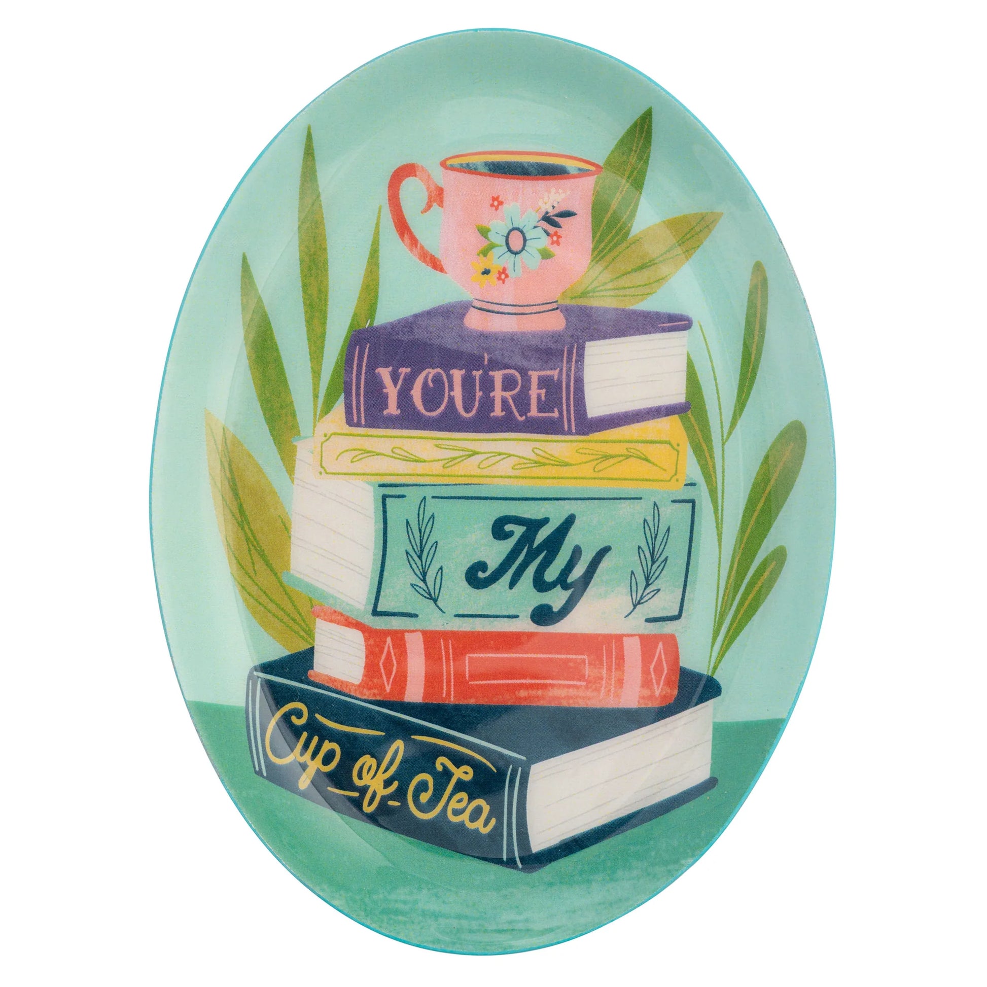 Books Oval Enamel Tray