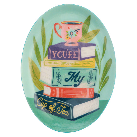 Books Oval Enamel Tray